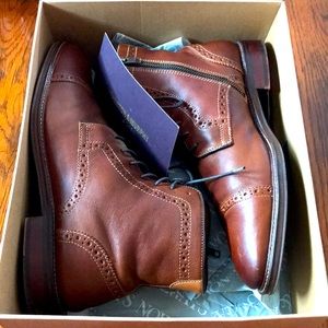 Johnston & Murphy - Cap Toe Zip Boot dark tan